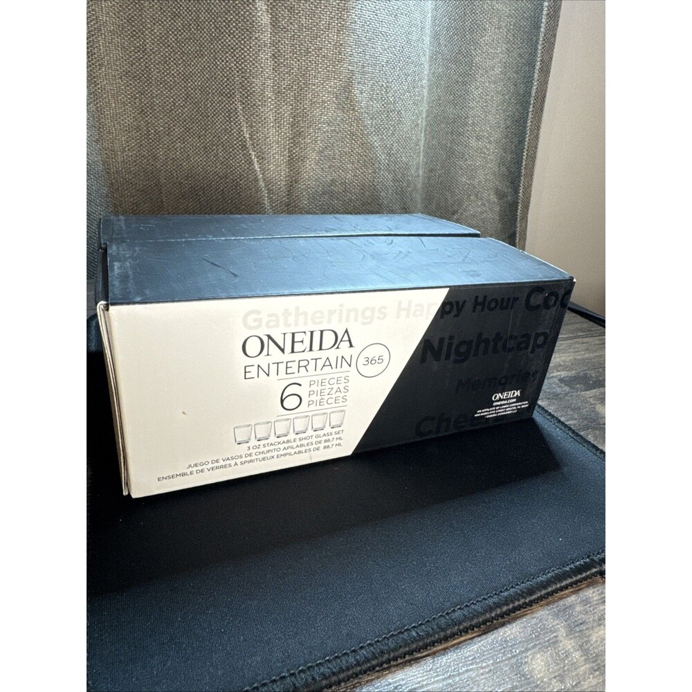 Oneida- Entertain 365- Set Of 6 Stackable Shot Glasses- 3oz. - New In Box